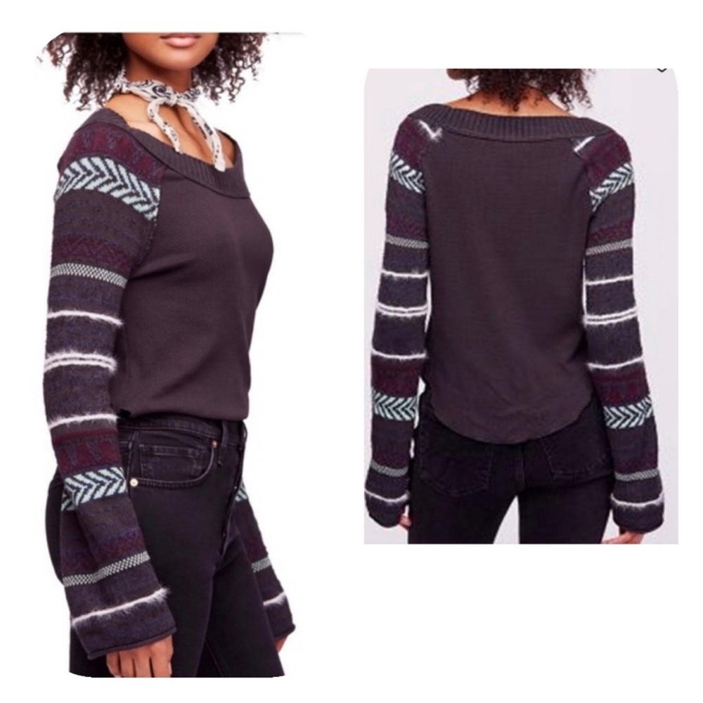 Free People Fairground Thermal Knit Top Small